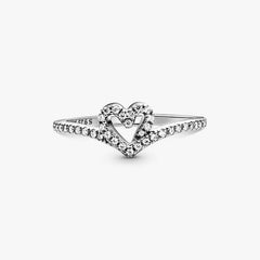 Pandora Sparkling Wish Heart Ring Silver