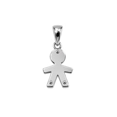 Ciondolo Handmade Bimba/Bimbo in Oro Bianco 18 KT CND031
