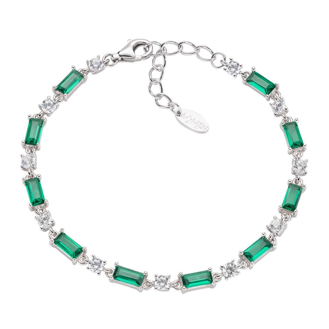 Bracciale Stardust Tennis con Zirconi Bianchi e Verdi BT2REBVBZ16