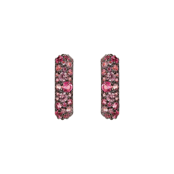 Pendientes Bronzallure Square Stud con pavé de circonitas rosas