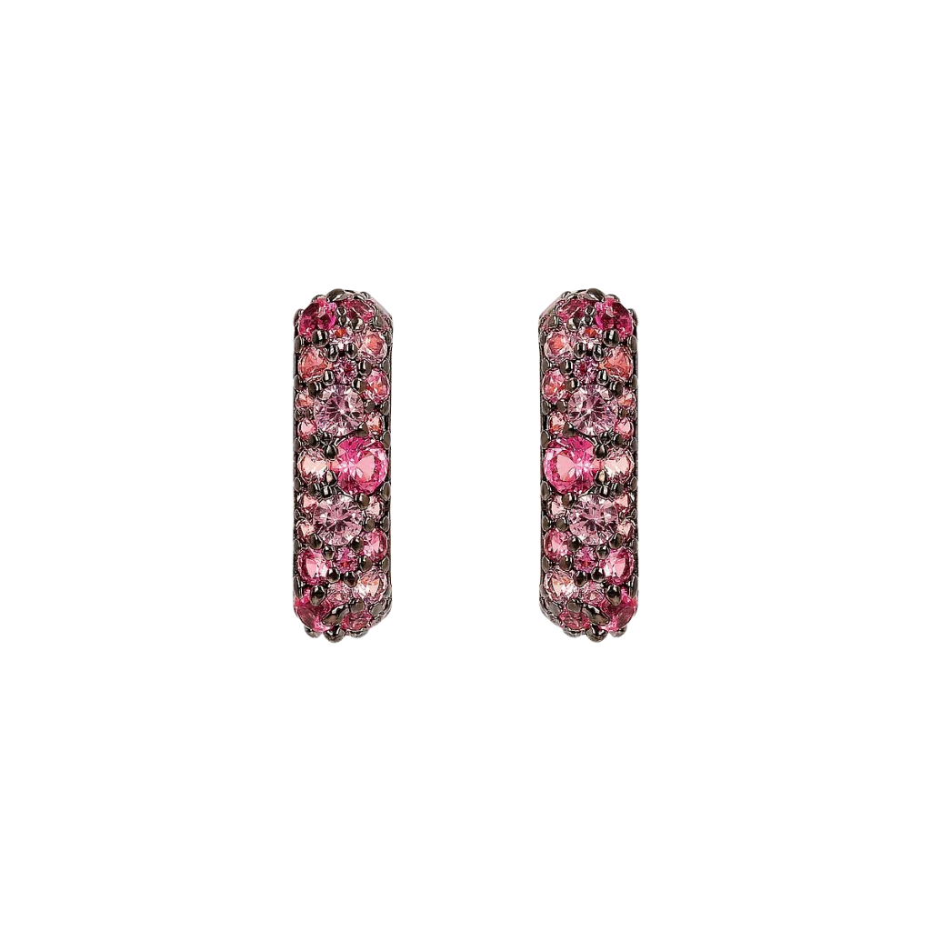 Orecchini Bronzallure A Lobo Quadrati Con Pavé Di Cubic Zirconia Rosa WSBZ02103.ROSE