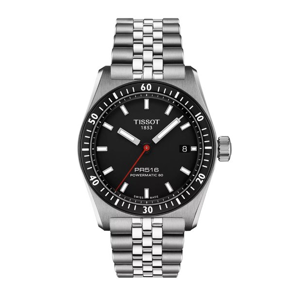 Orologio Tissot da Uomo PR516 Powermatic 80 in Acciaio con Quadrante Nero T1494071105100