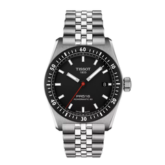 Tissot PR516 Powermatic 80 Men's Steel Watch with Black Dial