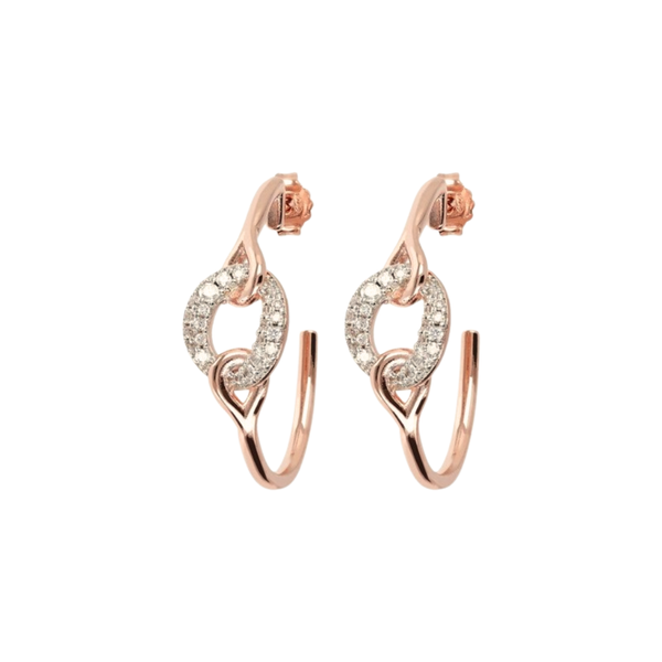 Pendientes Bronzallure con malla de grogrén pavé