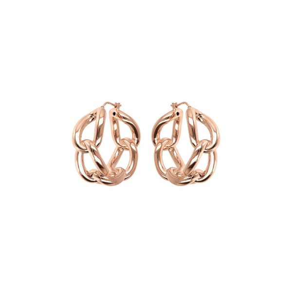 Pendientes de aro Bronzallure con cadena de cable trenzada alargada