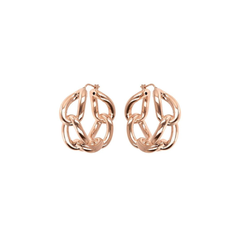 Bronzallure Hoop Earrings with Elongated Twisted Cable Chain