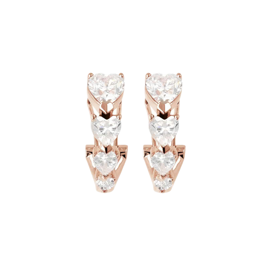 Pendientes Bronzallure con corazones de rosa dorada