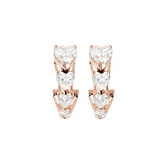 Pendientes Bronzallure con corazones de rosa dorada