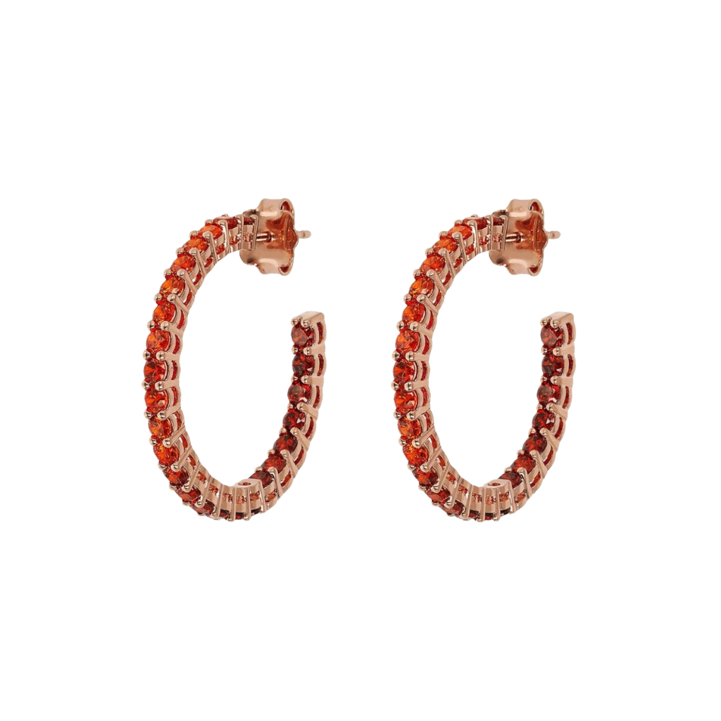 Orecchini Bronzallure A Cerchio Con Cubic Zirconia Arancioni Effetto Dégradé Grandi WSBZ02120.ORANGE