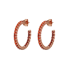 Orecchini Bronzallure A Cerchio Con Cubic Zirconia Arancioni Effetto Dégradé Grandi WSBZ02120.ORANGE