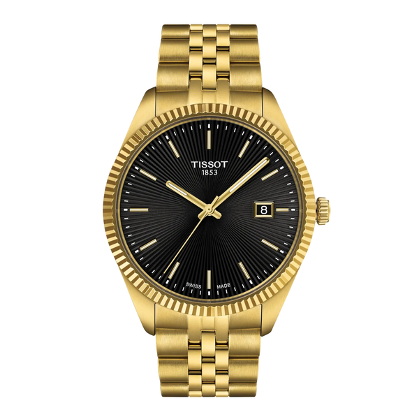 Tissot Ballade Men's Watch Yellow Gold Plated with Black Dial