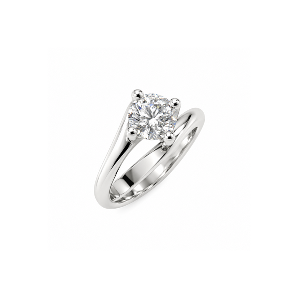 Anillo solitario de 4 puntas Golay Valentino en oro blanco con diamante natural de 0,80 ct