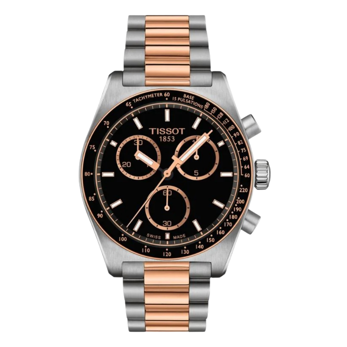 Orologio Tissot PR516 40mm Placcato Oro Rosa e Quadrante Nero T1494172205101