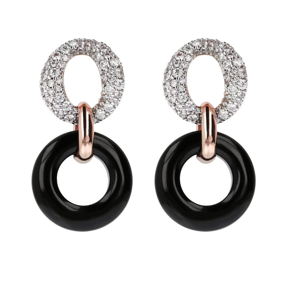 Pendientes colgantes Bronzallure con piedras naturales y circonitas