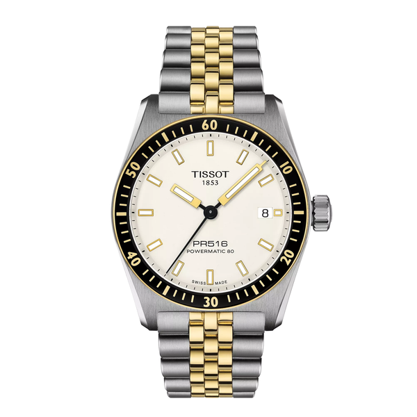 Orologio Tissot PR516 Powermatic 80 Bicolore Quadrante Bianco T1494072201100