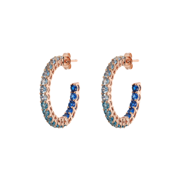 Orecchini Bronzallure A Cerchio Con Cubic Zirconia Effetto Dégradé Blu Medi WSBZ02119.BLUE