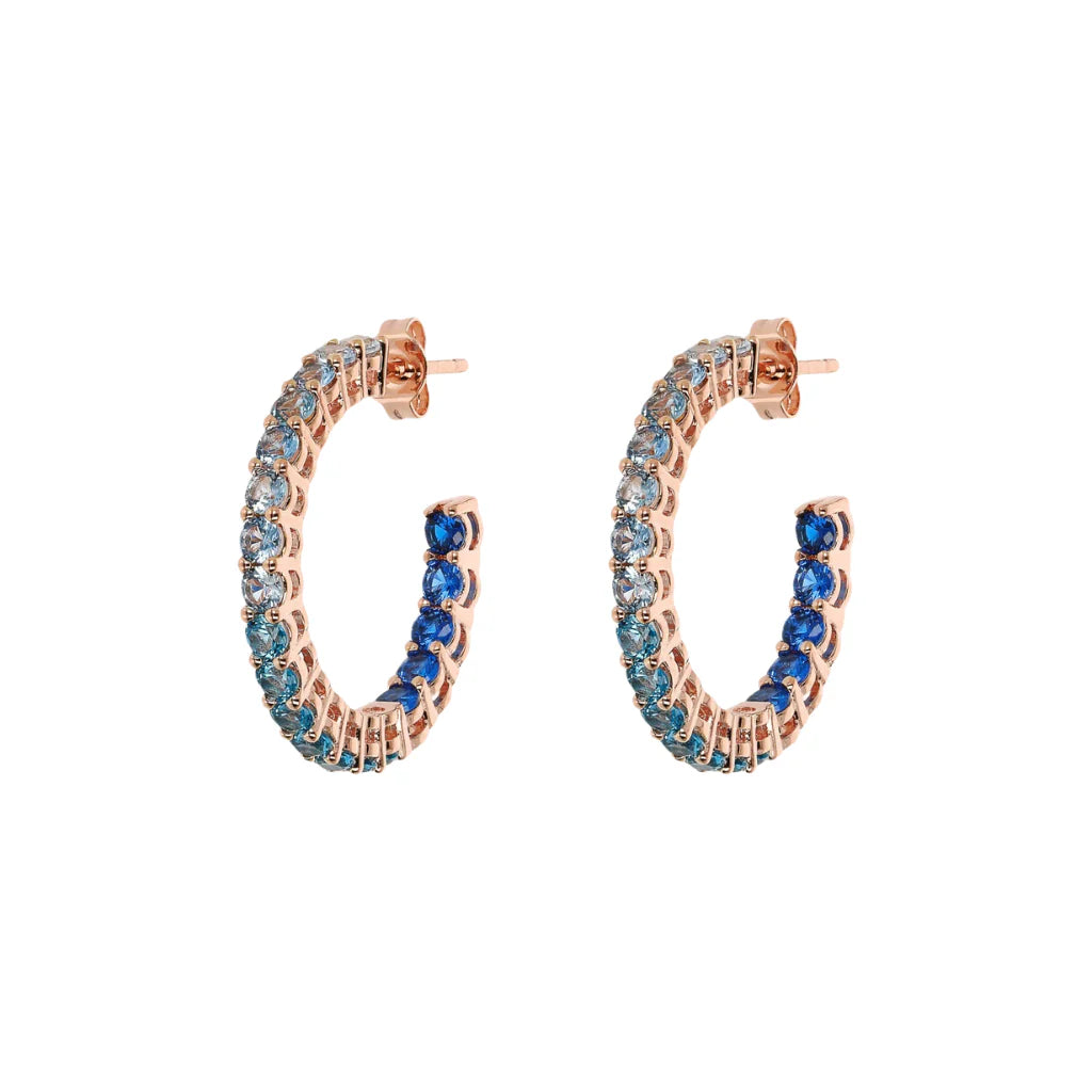 Orecchini Bronzallure A Cerchio Con Cubic Zirconia Effetto Dégradé Medi -