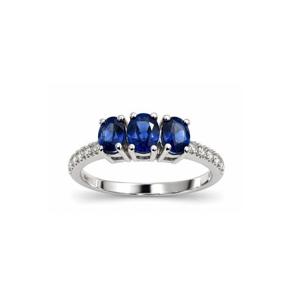Giorgio Visconti Trilogy Ring in 18kt White Gold with Sapphires and Natural Diamonds AB15727Z