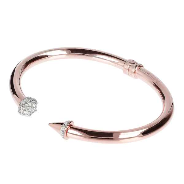 Bracciale Bronzallure Rigido In Golden Rose Con Zirconi Chiodo WSBZ01033W