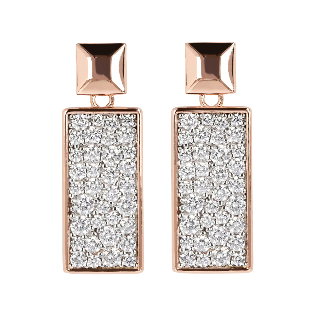 Orecchini Bronzallure Rettangolari Con Pavé Di Cubic Zirconia WSBZ01600.W
