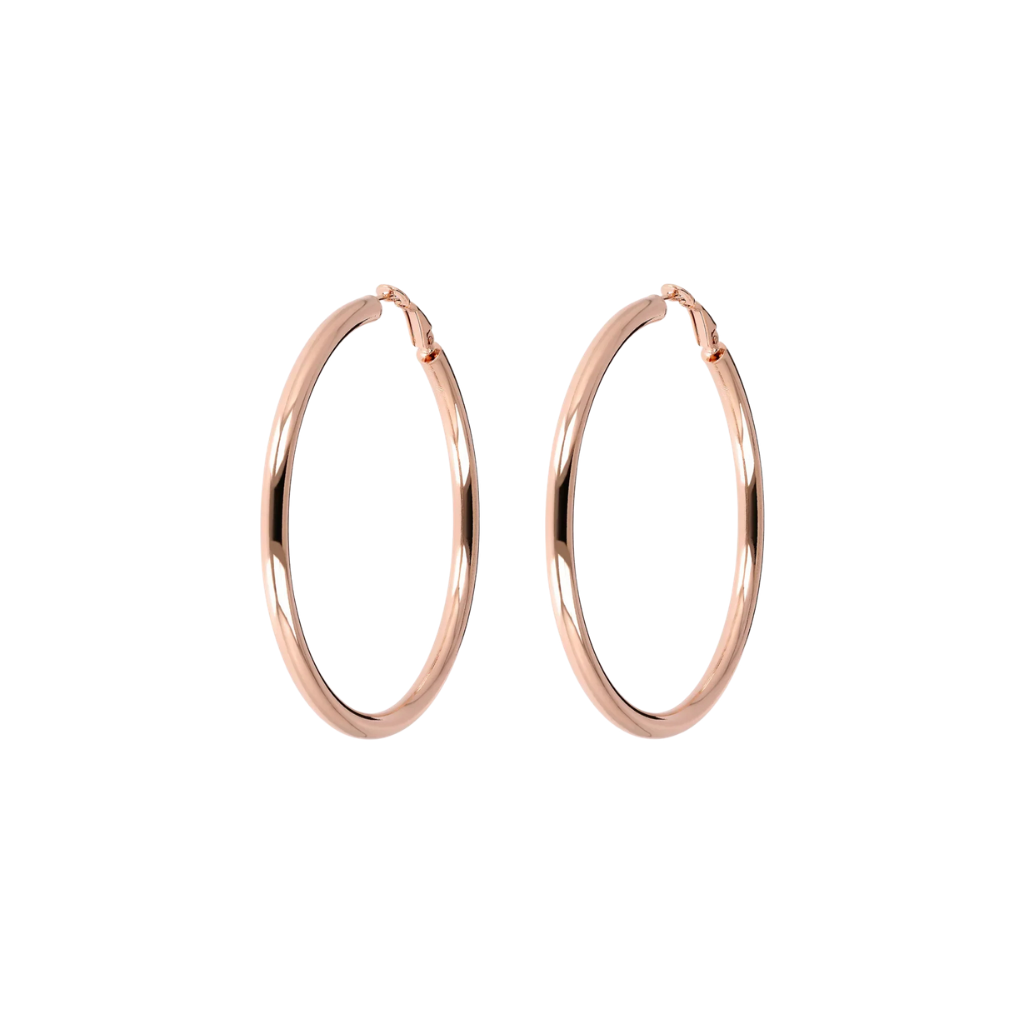 Bronzallure Hoop Earrings in Golden Rosé
