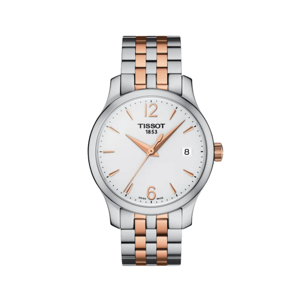 Orologio Tissot Tradition Lady Quadrante Bianco e PVD Oro Rosa T0632102203701