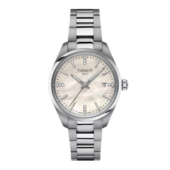 Tissot PR100 Watch with Mother-of-Pearl Dial and Diamonds 34 mm