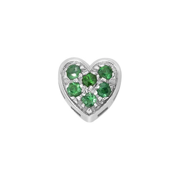 Charm Elements Cuore in Oro Bianco e Smeraldi DCHE7398
