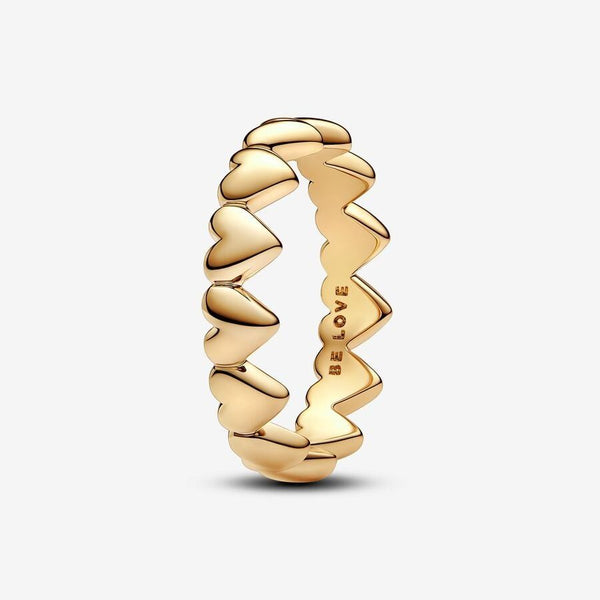 Anello Pandora Fascia A Cuori Be Love Dorato 163427C00