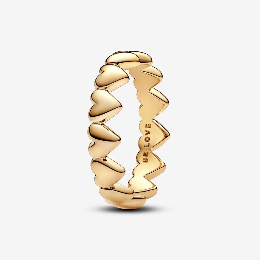 Anello Pandora Fascia A Cuori Be Love Dorato 163427C00