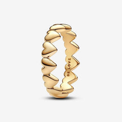 Anello Pandora Fascia A Cuori Be Love Dorato 163427C00