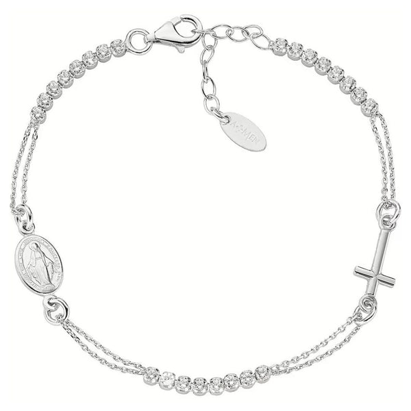 Bracciale Amen Rosario Tennis Con Zirconi Bianchi BRCRMIBBZ3
