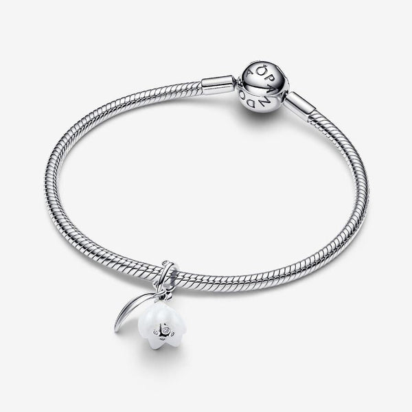 Charm Pandora Pendente Fiore Bucaneve Vetro Di Murano 794239C01