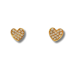 Pendientes de corazón hechos a mano Iannelli en oro rosa de 18 kt con diamantes de 0,09 ct G VS
