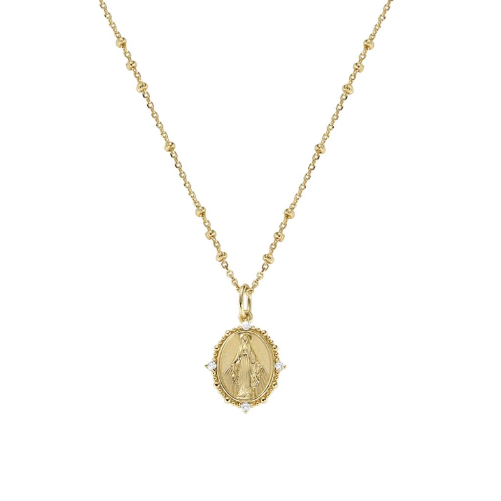 Collana Amen Medaglia Luce Miracolosa Dorata CLMIPUGBZ
