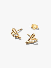 Pandora Heart Earrings Sinuous Line 14KT Gold Plated