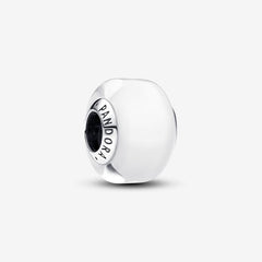 Charm Pandora Mini Vetro Di Murano Bianco