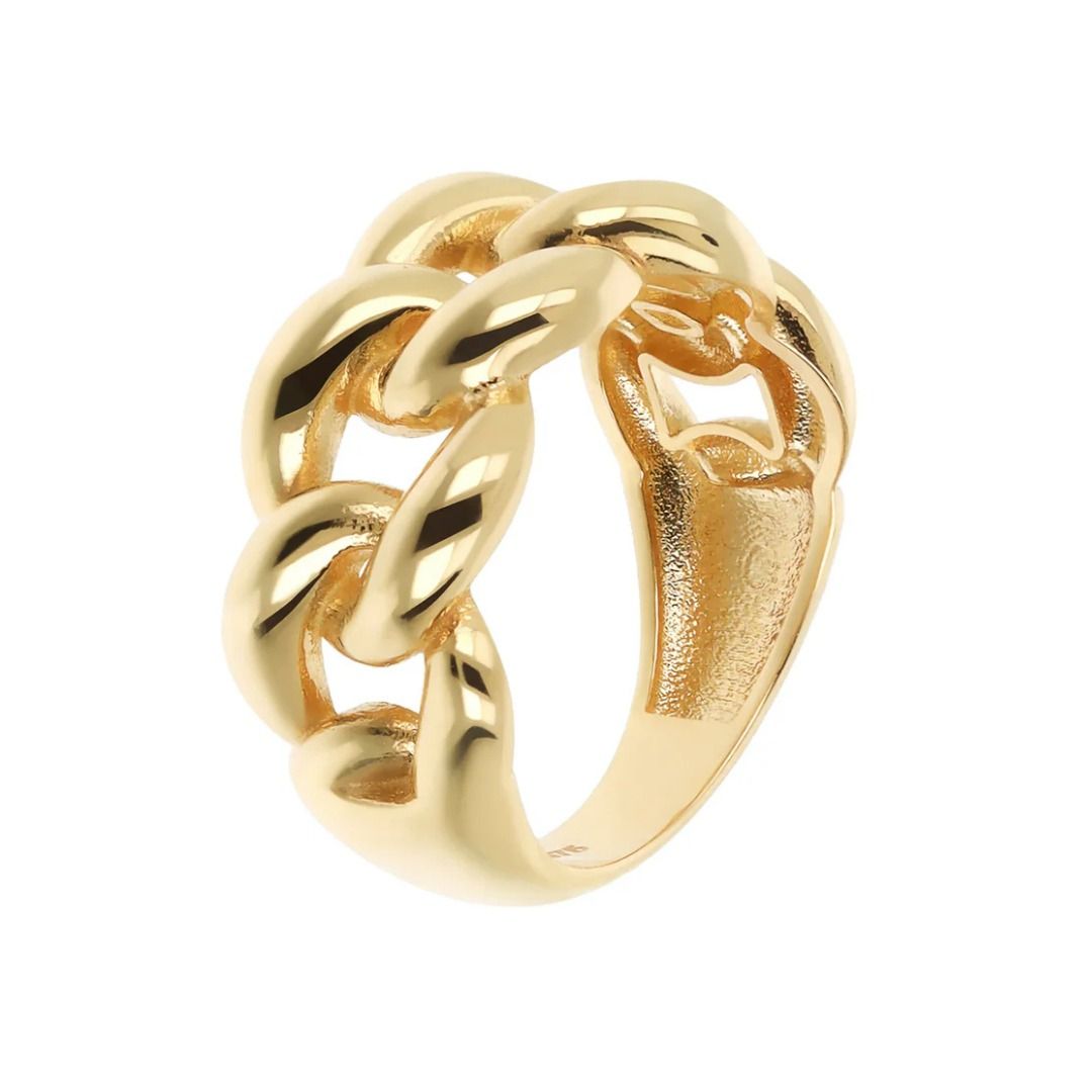 Anello Milor Gold A Fascia Maglia Grumetta Oro 375