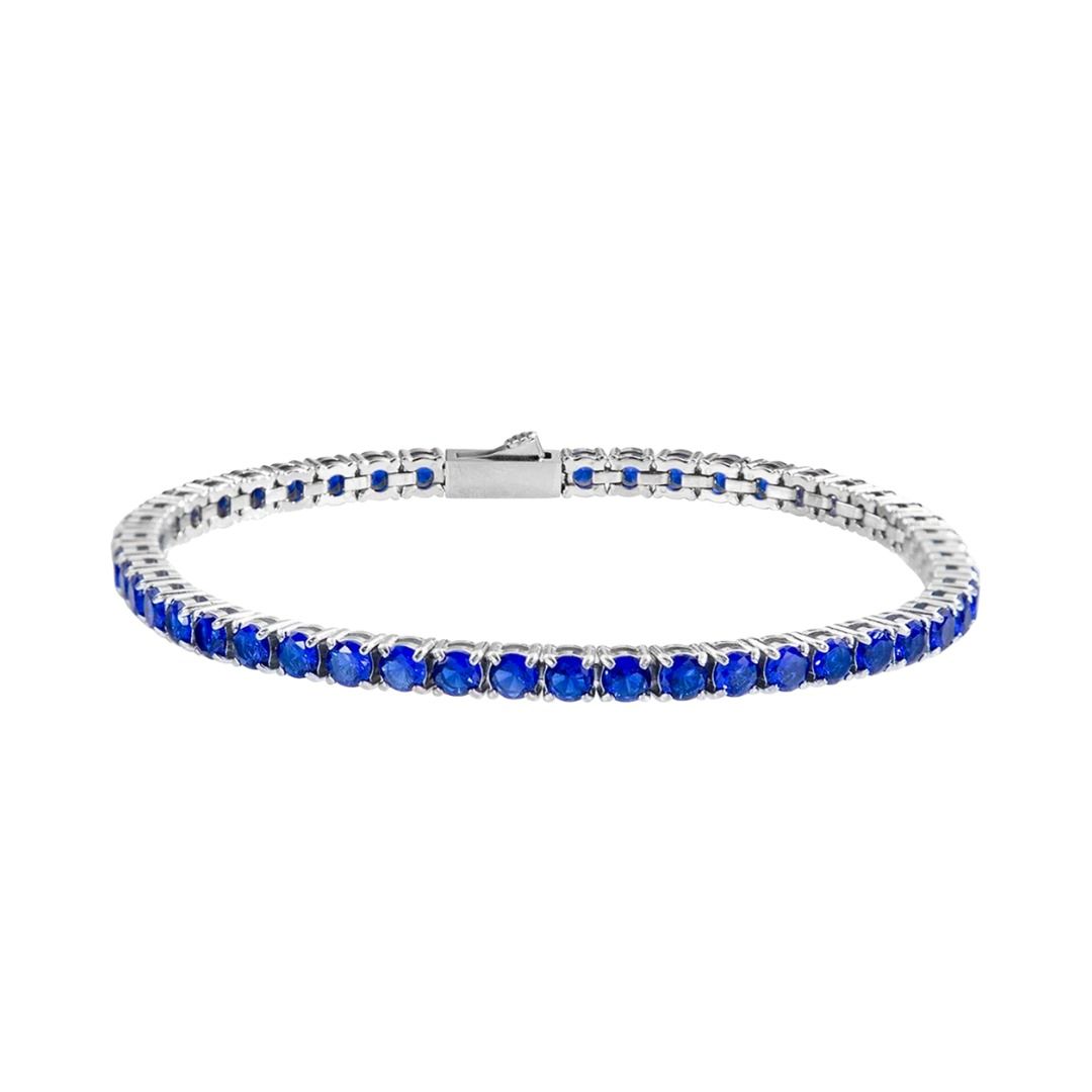 Albert M. Tennis Bracelet with Blue Zirconia