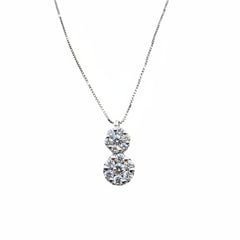 18KT White Gold Necklace with Magic Diamond Flower Pendant