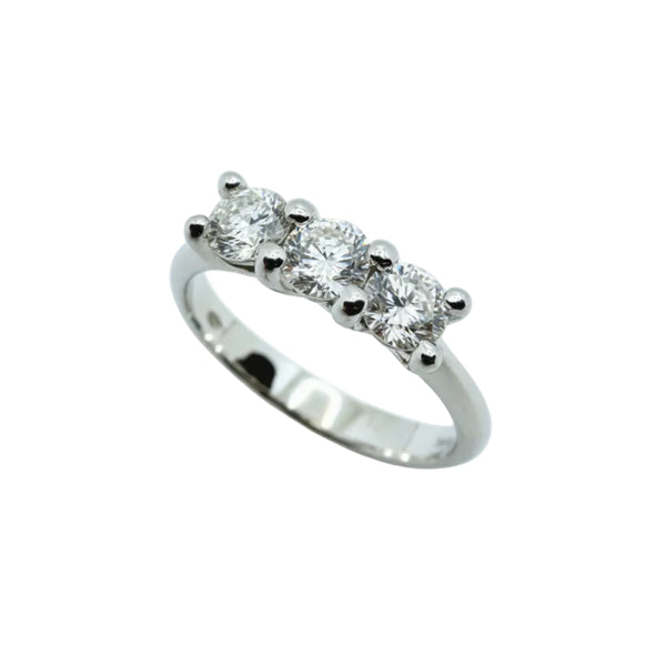 Anello Trilogy Iannelli Hand Made in Oro Bianco con Diamanti Certificati HRD ct. 0,75 VLT25PBR3P