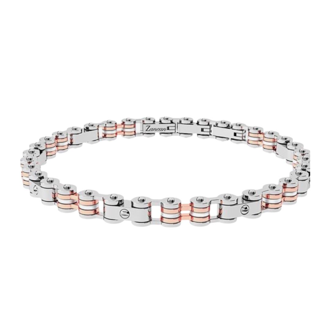 Bracciale Zancan In Acciaio 316L Bianco E Rosa EHB456