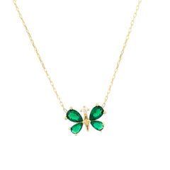 Collana Marcello Pane Gold Green Butterfly CLDV 062