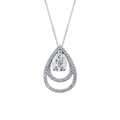 Collar Mirco Visconti en oro blanco de 18 kt con diamantes, gota central con contornos
