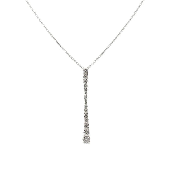 Collana Crieri in Oro Bianco 18 KT Con Pendente a Scalare Elegance di Diamanti FGRK08