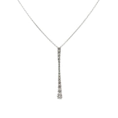 Crieri 18 KT White Gold Necklace with Elegance Graduated Diamond Pendant FGRK08