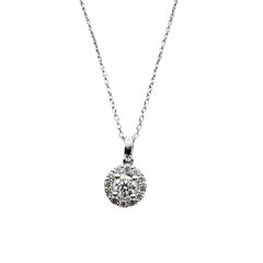 Iannelli White Gold Point of Light Necklace with Diamond Pendant