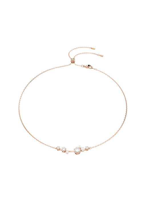 Swarovski Constella Crystal Pearl Necklace Rose Gold Plated