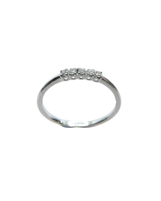 Anillo Bibigì de oro blanco con 5 diamantes