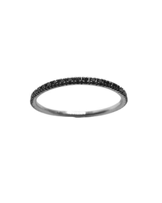 Anillo de eternidad Bibigì de oro blanco con diamantes negros